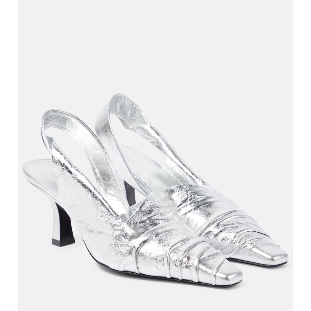 Khaite Women's White Water Metallic Leather Court Shoes EU 39.5  / US 9.5 $880
